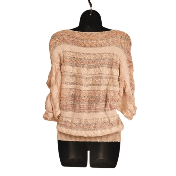 French Rags 80's Cream Angora Silk Blend Bat Wing Sweater - Picture 6 of 7